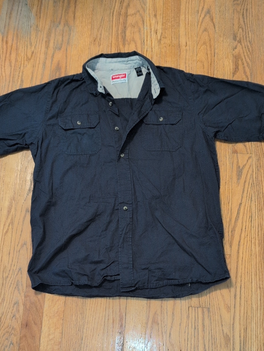 Wrangler Men's Navy Casual Button-Down Shirt Jacket